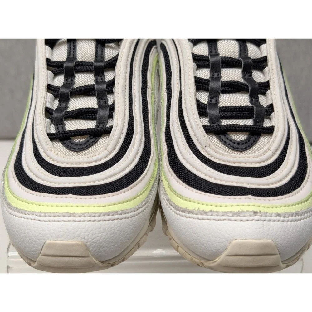 EUC Nike Air Max 97 Running Shoes Athletic Casual Gym Sz 8 White-Black-Volt